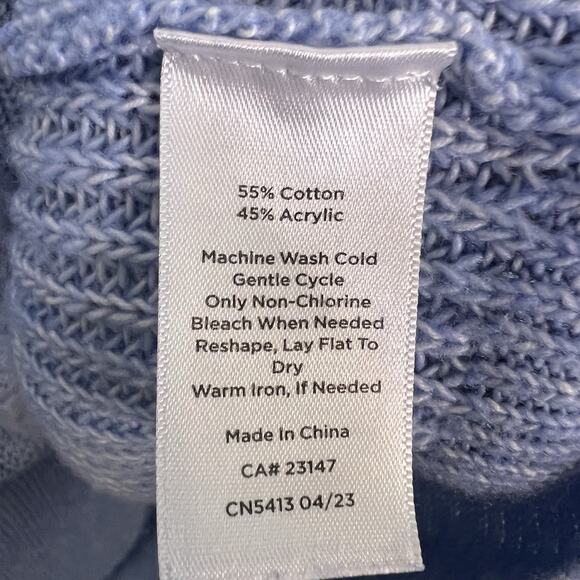 Talbots Womens 1/4 Zip Up Pullover Sweater Plus Sz 2X Blue Cable knit Office - Picture 10 of 12